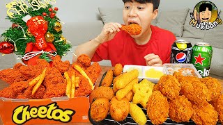 ASMR MUKBANG BBQ 핫황금올리브치킨 치토스 양념 치킨먹방 감자튀김 핫도그 치즈볼 CRISPY FRIED CHICKEN EATING SOUND [upl. by Forest]