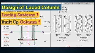 Design of Laced Column  Design of Lacing System  Design Procedure for Built up Column [upl. by Zetniuq474]