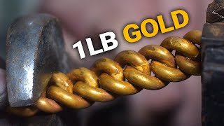 Forging Our Top Cuban Link Chain With Over 1 Pound of Gold [upl. by Pelagias]