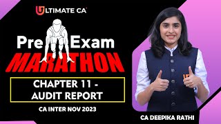 Audit Report  Pre Exam Marathon  Session 1  Auditing and Assurance  CA Inter  November 23 [upl. by Eirahs]