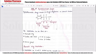 Class 16 SAR of Sympathomimetic Agents  Medicinal Chemistry 01  Sympathomimetic Drugs  BPharma [upl. by Kcire]