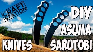 How to make Asuma Sarutobi knives Naruto Diy with templates [upl. by Alcot847]