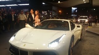 Alden Richards amp Maine Mendoza Arrived in a White Ferrari Sports Car IYAMTheGrandPremiere [upl. by Anyel143]