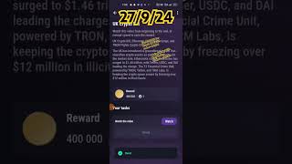 TapSwap All video codes 270924 Task 1 Earn 10000 Per Month On Twitch code helpful music [upl. by Rutherfurd]