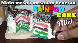 Tiny cooking quotRAINBOW CAKE MINIquot  masak masakan beneran quotRAINBOW CAKE MINIquot [upl. by Yliab]