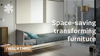 Space saving furniture that transforms 1 room into 2 or 3 [upl. by Marna]