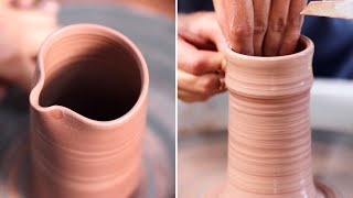 Spouting and Throwing a Pottery Jug Shorts [upl. by Liman]