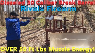 WOW Dieseled Pellet Rifle RIVALS Firearm  30 Caliber Break Barrel OVER 50 Ft Lbs Energy [upl. by Eolanda]