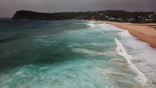 Flying the Drone around Copacabana Beach Australia [upl. by Najtsirk]