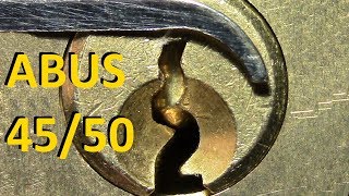 picking 395 ABUS 4550 padlock picked  defeating a very paracentric keyway and nasty bitting [upl. by Reiter458]