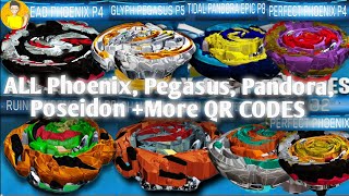 ALL Phoenix Pegasus Pandora Poseidon More QR CODES  Talk beyblade [upl. by Antonina]