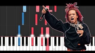 Trippie Redd  Topanga Piano Tutorial [upl. by Geraud576]