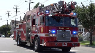 Clifton Fire Department Ladder 3 Responding 82023 [upl. by Nnahteb]