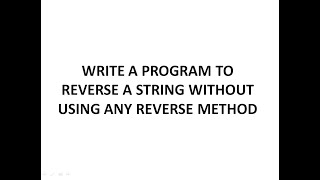 reverse string in java without using reverse method [upl. by Dove]