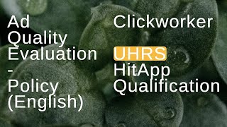 Ad Quality Evaluation Policy English  UHRS Hitapp Qualification Solution Make money online [upl. by Anahsit145]