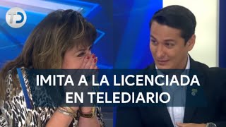 Erick Rocha imita a María Julia Lafuente en Telediario [upl. by Llenehc]