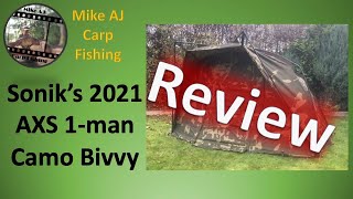 SONIK AXS 1man camouflage Bivvy Review Excellent value for money 1man camo bivvy Dont miss [upl. by Lattimer]