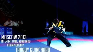 Int Nunchaku tournament Moscow 2013  Tanguy Guinchard  1st place [upl. by Dnalyag]