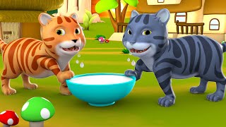 The Monkey And Two Cats 3D Animated Hindi Moral Stories for Kids बंदर और दो बिल्लियों कहानी Tales [upl. by Aniretake]