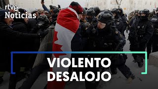 CANADÁ FIN a las PROTESTAS ANTIVACUNA del CONVOY de la LIBERTAD en OTTAWA  RTVE Noticias [upl. by Slemmer]