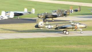 Doolittle Raid Reunion B25s Touch Down at Wright Field [upl. by Hara997]