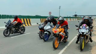 HONDA CBR REPSOL VS YAMAHA R15 V3 VS SUZUKI GSXR  FRIENDLY RACE  CBR REPSOL TOP SPEED TEST [upl. by Beauregard26]