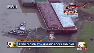 Second barge accident at Markland Locks and Dam [upl. by Asha400]