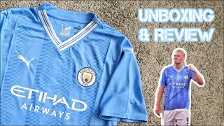 Manchester City 202324 home jersey Unboxing amp Review [upl. by Nivled]