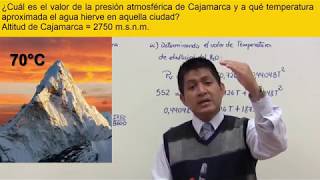 Problema de estática de fluidos  presión atmosférica y temperatura de ebullición del agua [upl. by Juxon]