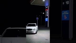 White MercedesBenz W210  Smooth Exit from Pump amp Perfect Stop [upl. by Atinus865]