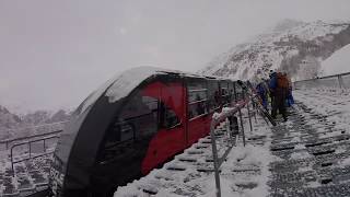 Funival ski lifttrain La Daille Espace Killy [upl. by Alodee]