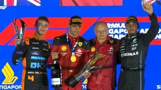 2023 Singapore Grand Prix  Podium Anthems [upl. by Eatnoed221]