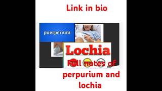 😱Normal Puerperium  lochia  inovation types of lochia medical nursing  nursing lacture [upl. by Cesare]