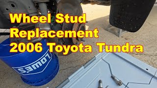 Wheel Stud Replacement wLug Nut Rethreading on a 2006 Toyota Tundra [upl. by Weksler]