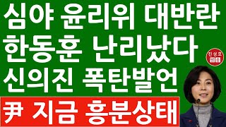 긴급 윤리위 결국 결론 못냈다 한밤 신의진 위원장 충격 발언 윤석열을 제명하라고 한동훈 난리났다 진성호의 직설 [upl. by Savill]