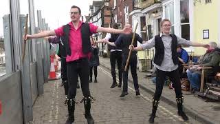 Harlequin Morris dance quot Young Collinsquot outside the Mug House Inn Bewdley 19032023 [upl. by Rina969]