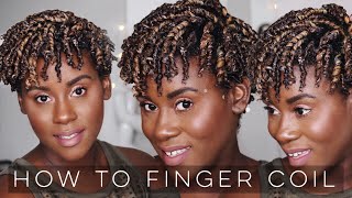 HOW TO Do Perfect Finger Coils on Natural Hair  Easy Method for Short Natural Hair [upl. by Rahm321]