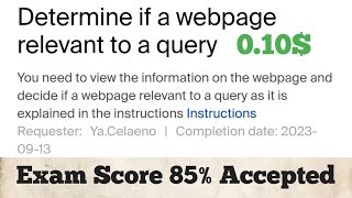 Determine if a webpage relevant to a query 010  Exam 85 accepted  Complete work guide [upl. by Ted]