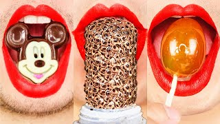 ASMR Mukbang desserts Emoji Food Honey jelly Frog eggs Tanghulu eating sounds 먹방 탕후루 벌꿀젤리 초콜릿 [upl. by Ganley]