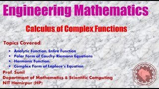 2 Calculus of Complex Functions  Analytical Functions  Polar Form of CR Equations  Dr Sunil [upl. by Jenica]