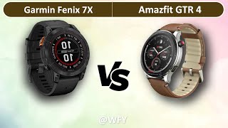 Amazfit GTR 4 VS Garmin Fenix 7X [upl. by Aerdnac]