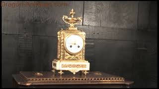 Antique French Ormolu and White Marble Clock by Samual Marti 3695 [upl. by Prisilla]