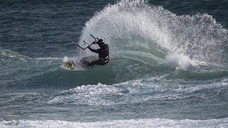 Kitesurfing Big Waves Scotland  Wave Kiting  RRD Religion GoPro 3  Kiteboarding Tiree Balephuil [upl. by Adnama878]