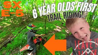 6 Year Old Practices Trail Riding For First Time KTM SX E5 [upl. by Bagley297]