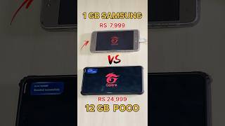 1GB RAM 😈 vs 12GB RAM 💀 vs RS 24999 Mobile vs RS 7999 Mobile  FREEFIRE TEST freefire samsung [upl. by Tenaej917]