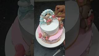 Two tier teddy cake towtiercake cake cakedecoration [upl. by Pris]