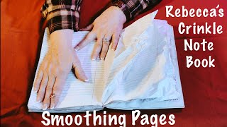 ASMR Crinkles Notebook No talking Smoothing out water damaged notebook paperSchool day nostalgia [upl. by Modestine170]