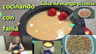 Como hacer salsa de mango y chile habaneroreceta facil [upl. by Vedi]