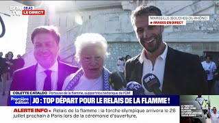 Colette 83 ans et illustre supportrice de lOM témoigne après avoir porté la flamme olympique [upl. by Dorehs672]