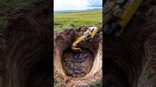 A Pit of Giant Snakes – Excavator Operator Stunned 🐍 SnakeAlert [upl. by Mailand]